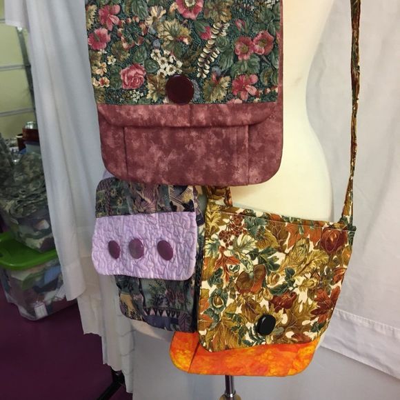 Purse-Crossbody Purse Womens Teens Handmade Orange Autumn Leaves Long St… - Picture 8 of 8